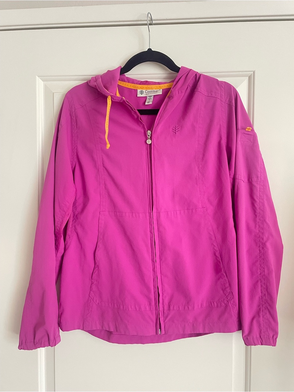 Coolibar Women's SPF 50 Bright Fuchsia Pink Hooded Zip-Front Jacket